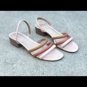 Madewell Pink Tricolor Strappy Sandal Size 8.5